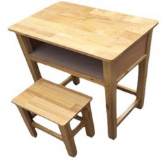 实木单人课桌椅